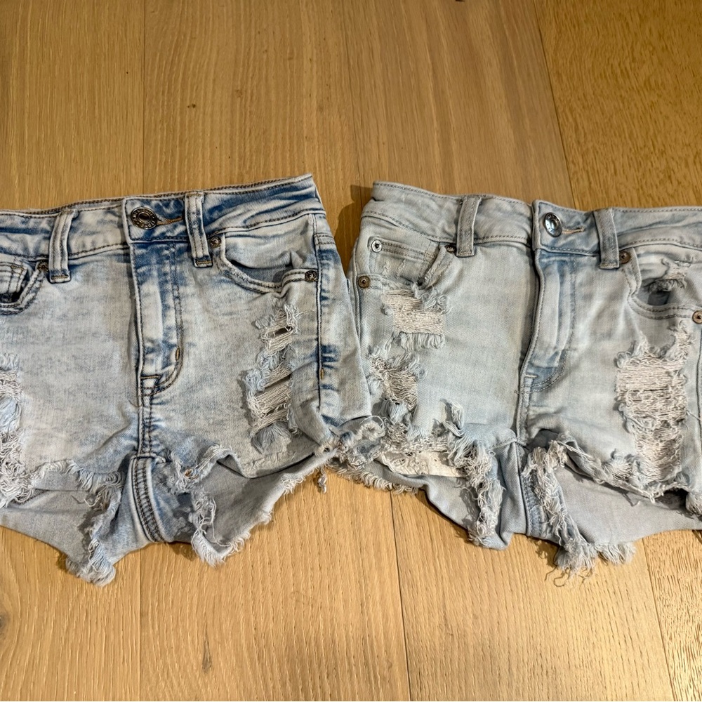 American Eagle Outfitters 2 Blue Vintage Jean Shorts size 000 and 00